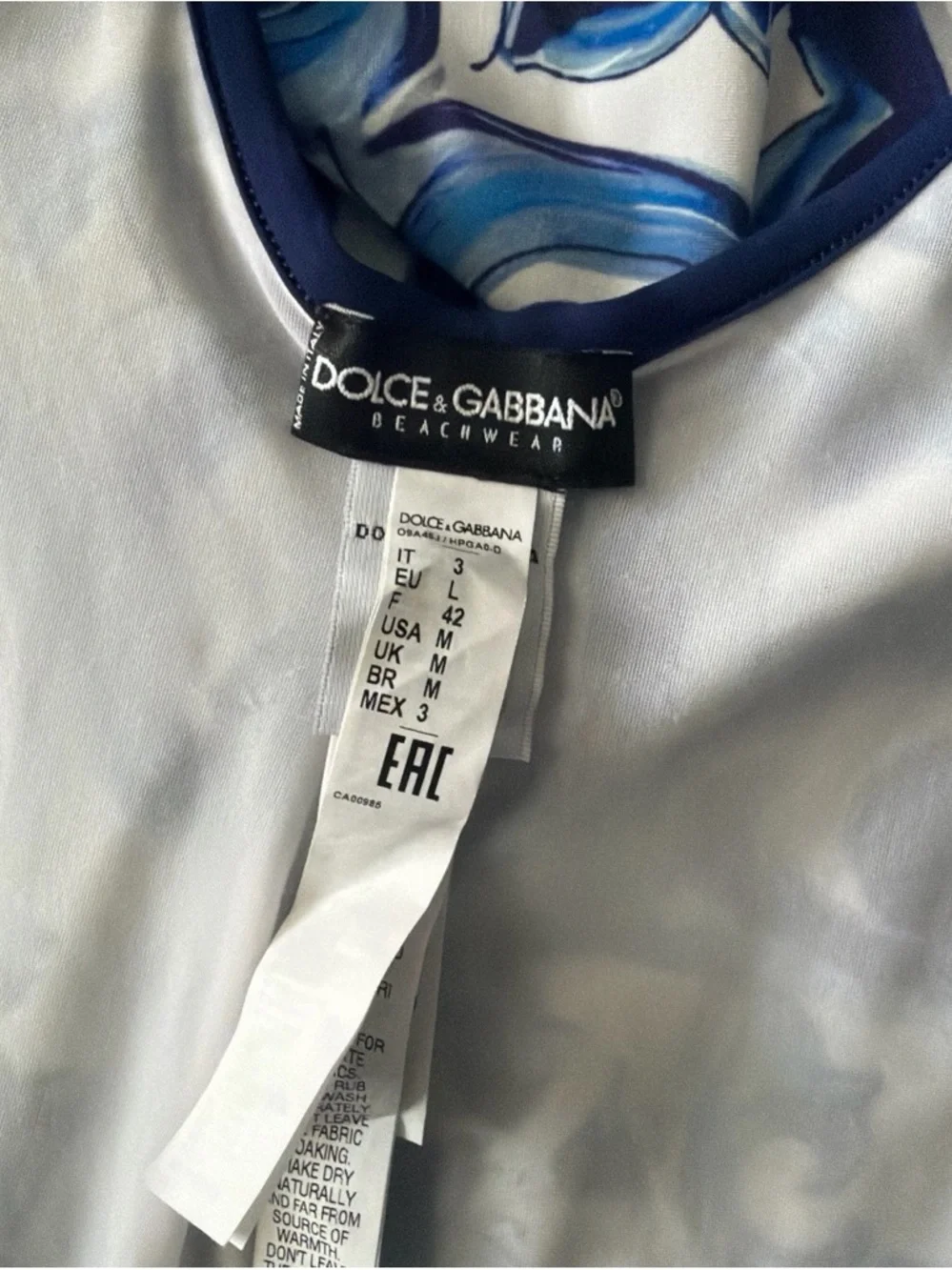 Brand New Authentic Dolce & Gabbana Miaolica one piece swimsuit -Blue - Picture 4 of 6